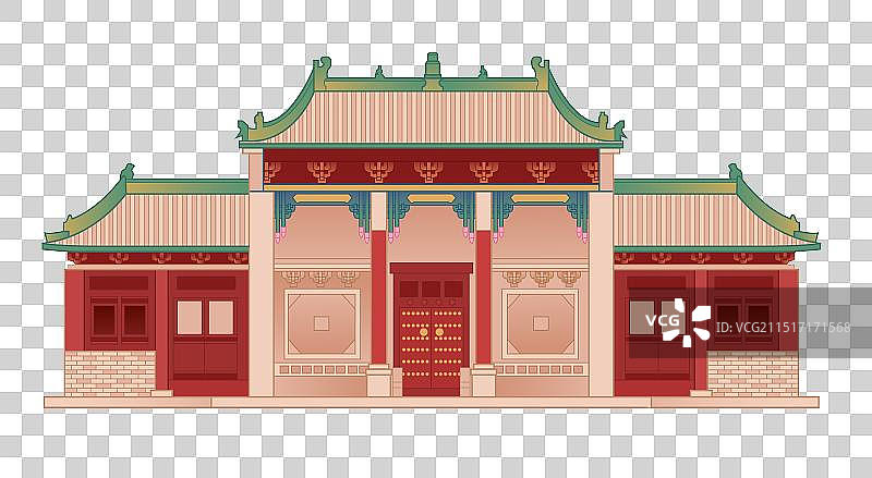 国风山西城市印象地标古建筑观音堂图片素材