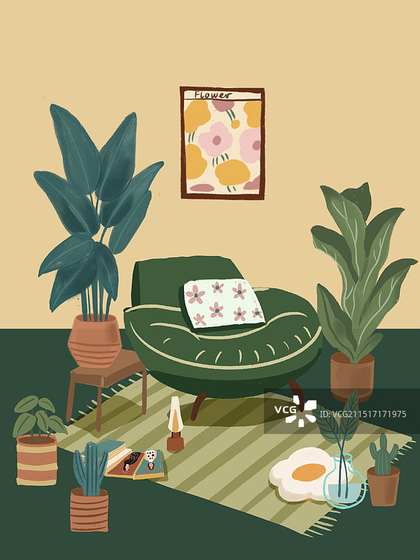 有植物的房间图片素材