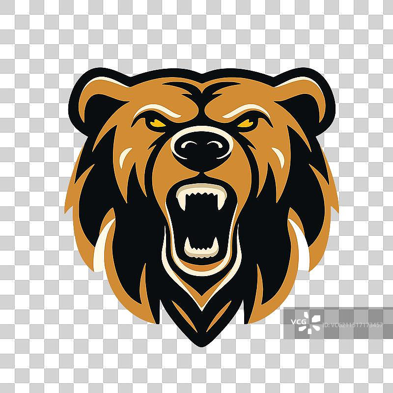 创意熊头剪影插画图片素材