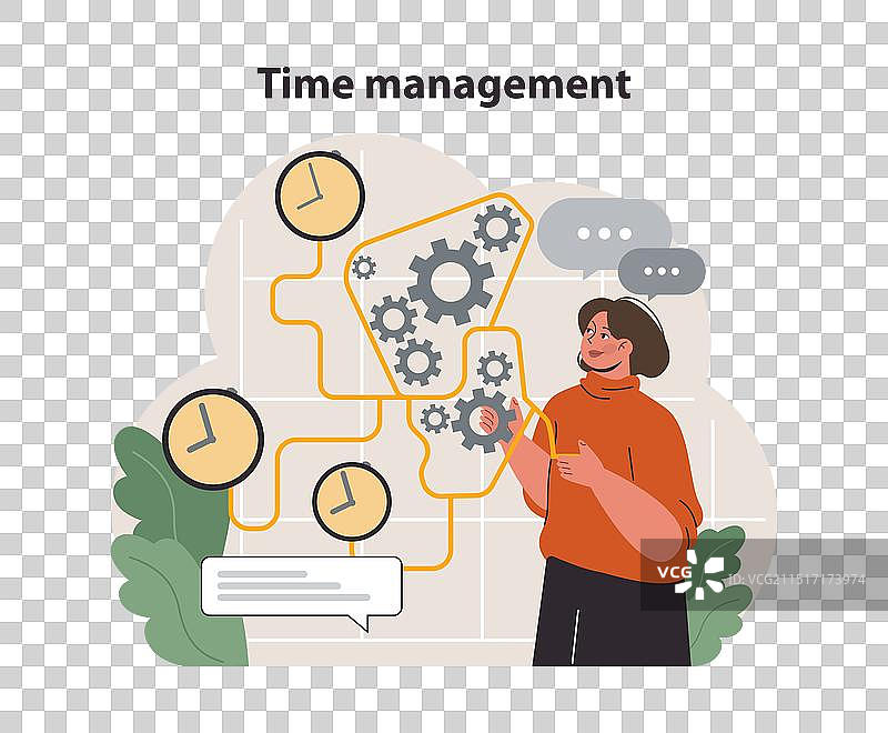 具有时间管理特性的个人成长图片素材