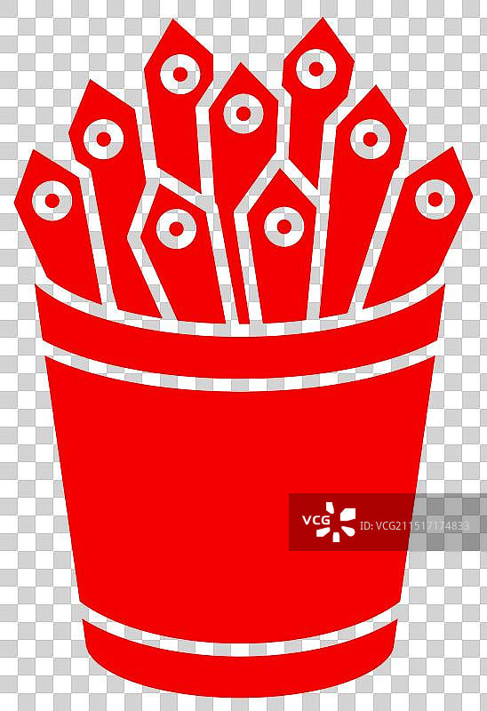 抽签筒红色剪纸素材图片素材