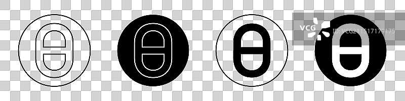 希腊字母θ图标图片素材