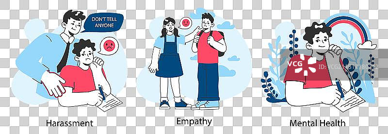 校园霸凌：沮丧的受害者被欺负图片素材