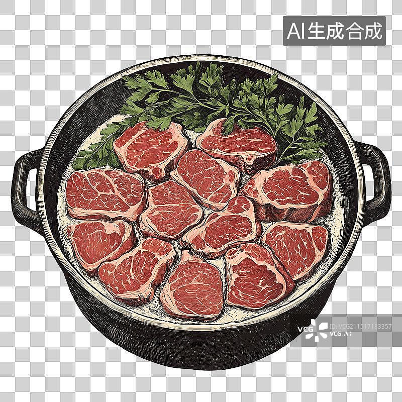 【AI数字艺术】牛肉火锅图片素材