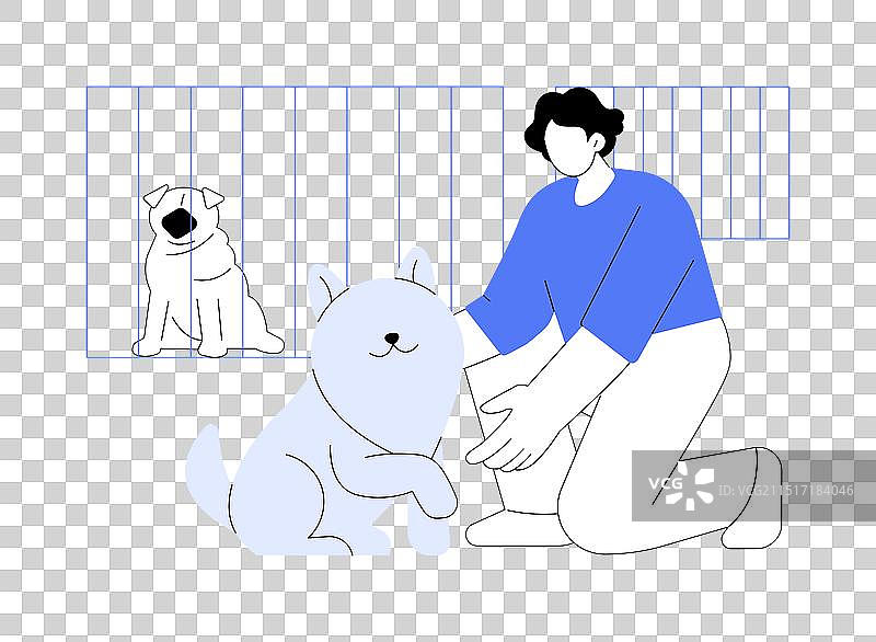 在动物收容所提供帮助的卡通形象图片素材