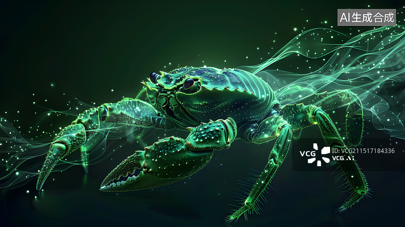 【AI数字艺术】元宇宙数字成像一只螃蟹图片素材