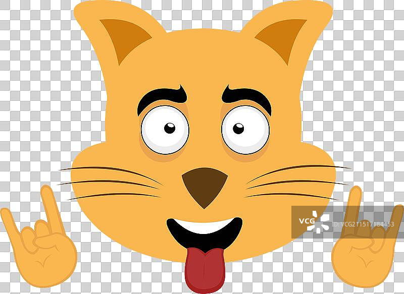 猫头像重金属手势图片素材