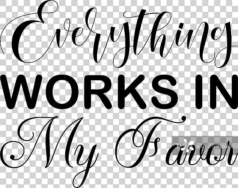 一切都对我有利黑色字体引言图片素材