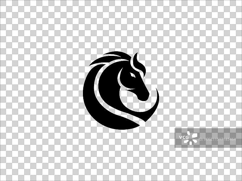 黑色马匹标志图片素材