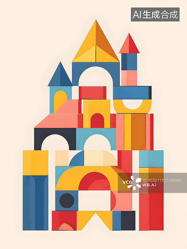 【AI数字艺术】多彩梦幻城堡图片素材