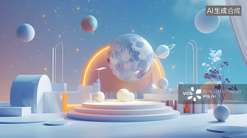 【AI数字艺术】梦游星际之夜图片素材