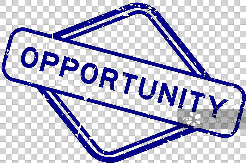 蓝色机会文字橡胶印章图片素材