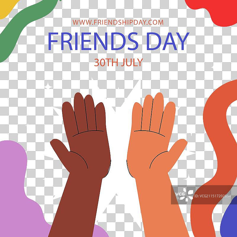 展示两只手的友谊日海报图片素材
