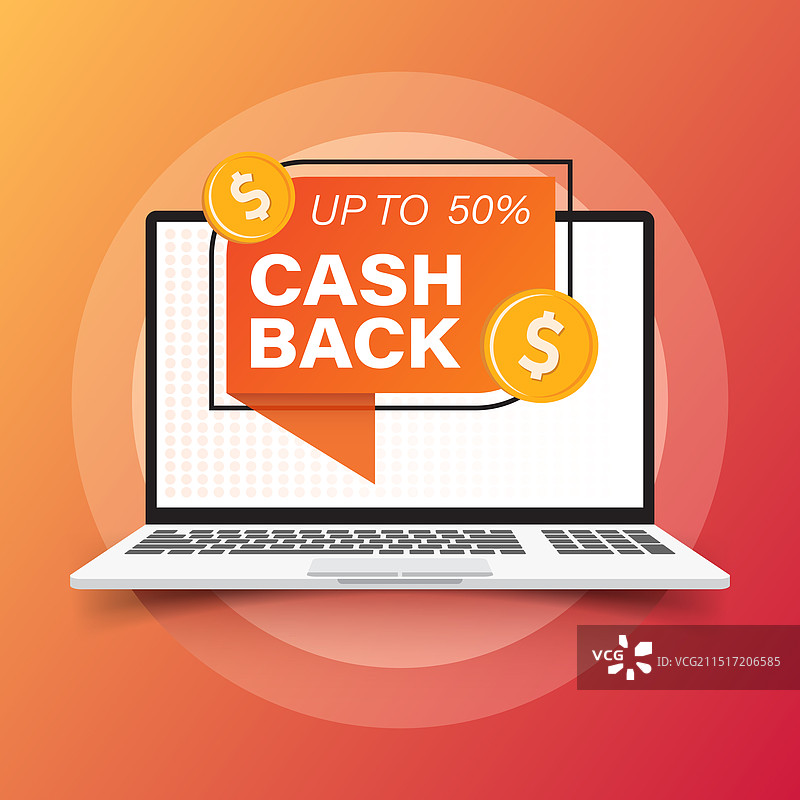 扁平风格的电脑返现图标图片素材