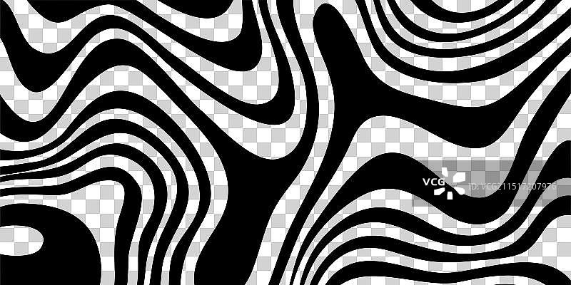 扭曲的黑白斑马波浪图案图片素材