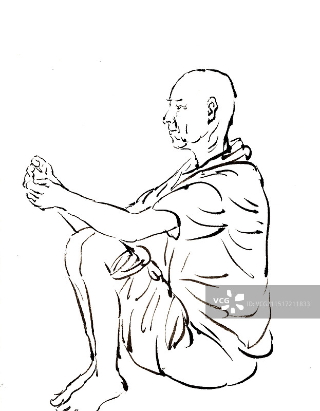 抠手指的男子图片素材