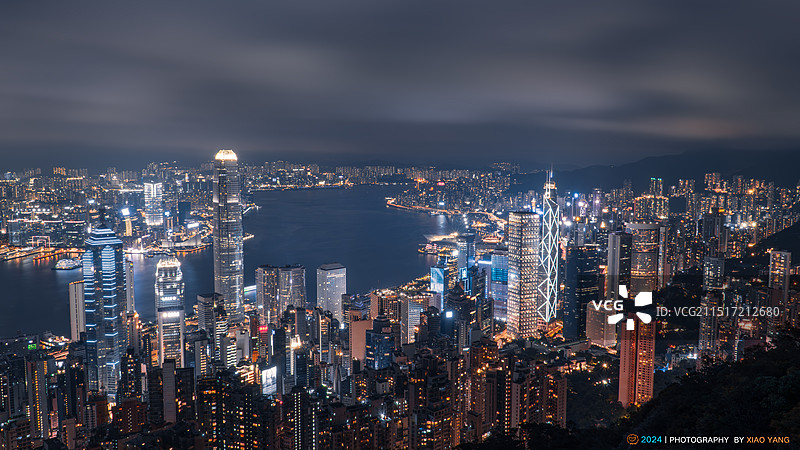远眺维多利亚港图片素材