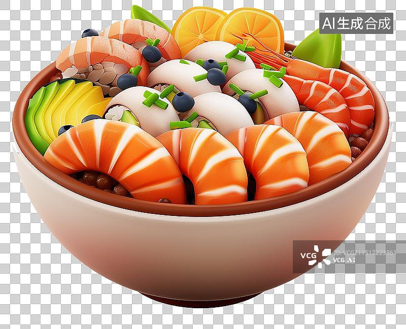 【AI数字艺术】一锅年夜饭菜品，特色美食插画，海鲜大餐卡通素材元素，三维卡通火锅烩菜麻辣烫插画素材图片素材