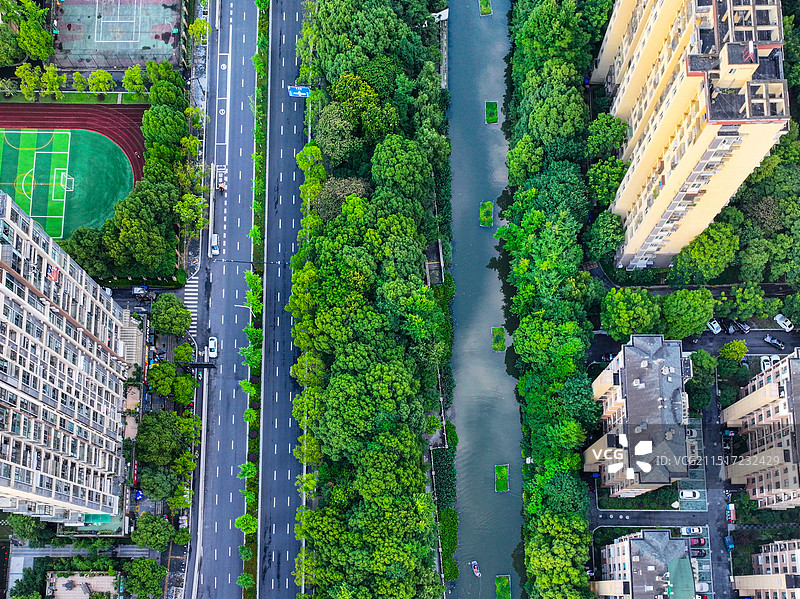 航拍下的城市交通图片素材