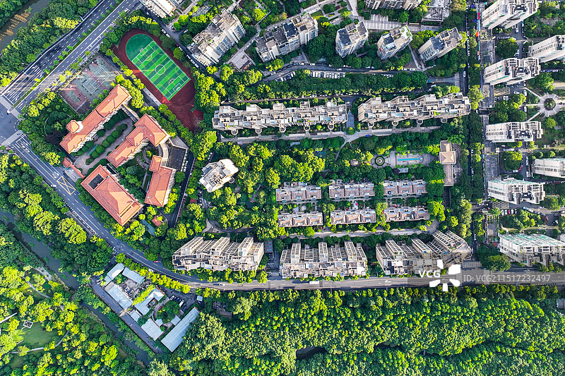 航拍下的城市交通图片素材