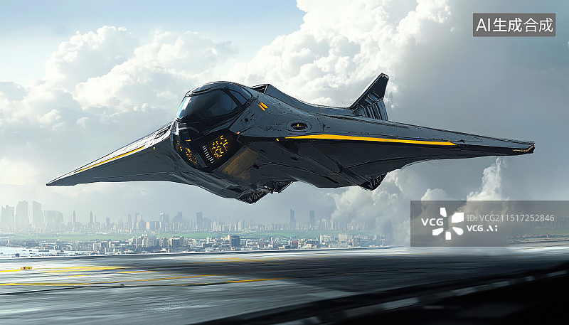 【AI数字艺术】未来喷气式飞机或飞行器图片素材