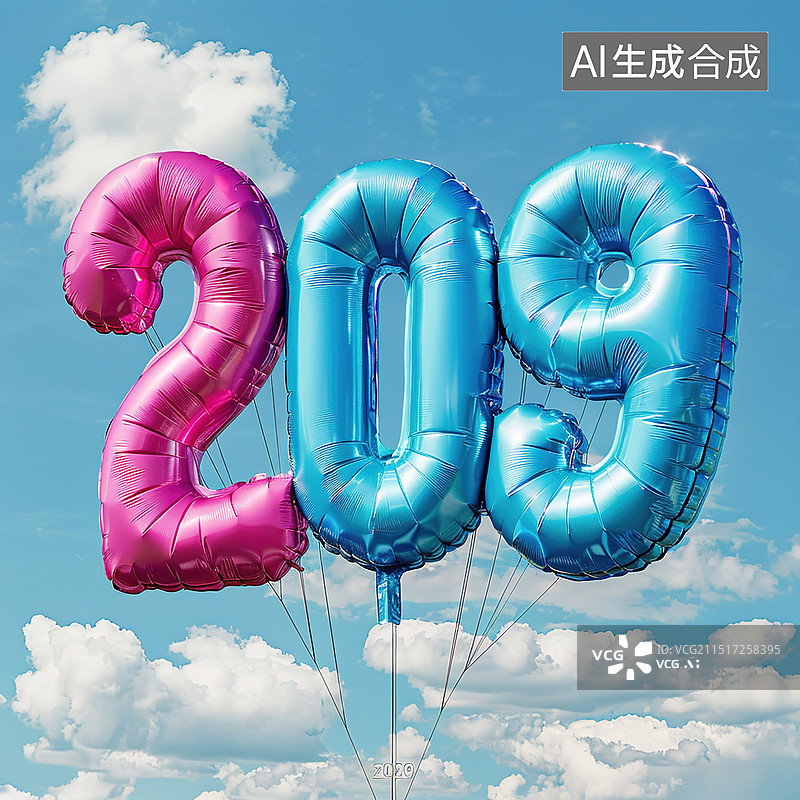 【AI数字艺术】气球字 天空 209图片素材