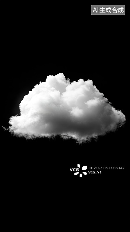 【AI数字艺术】干净的白云元素图片素材