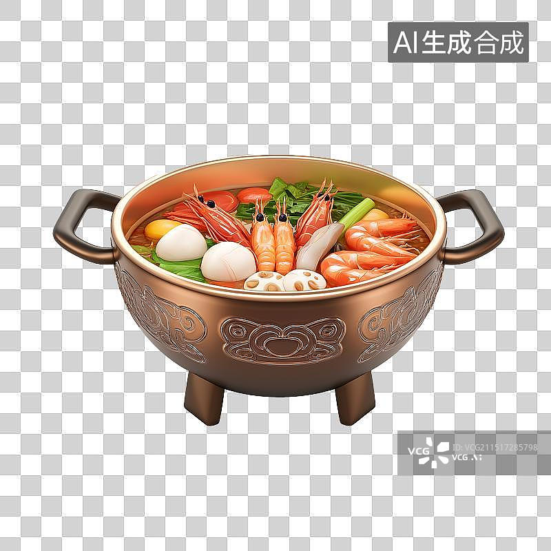 【AI数字艺术】火锅铜锅寿喜锅冬日暖心主题元素图片素材