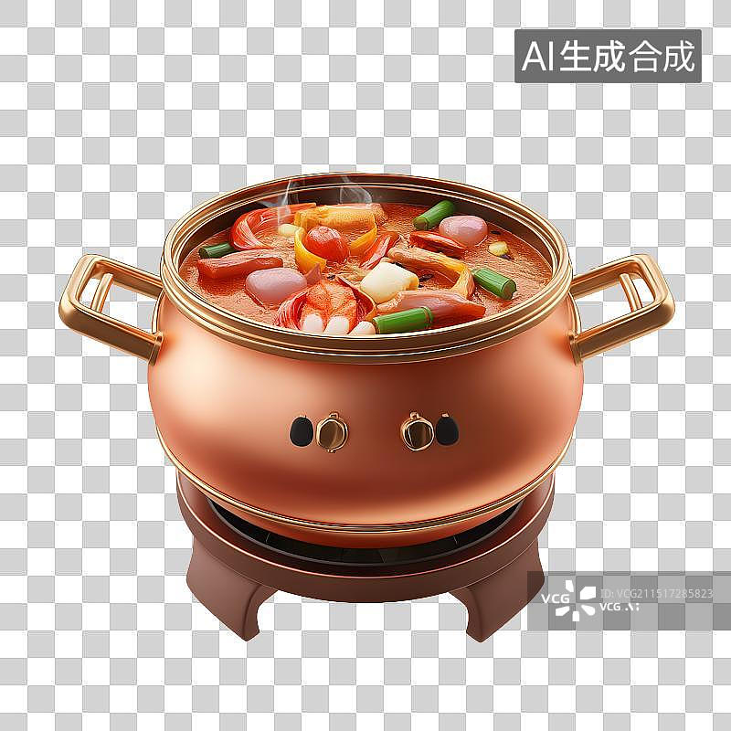 【AI数字艺术】火锅铜锅寿喜锅冬日暖心主题元素图片素材