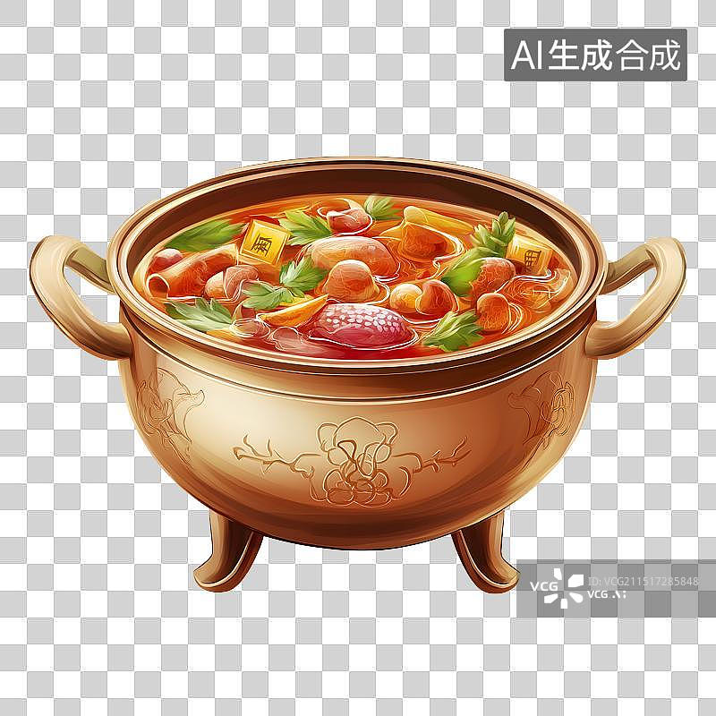【AI数字艺术】火锅铜锅寿喜锅冬日暖心主题元素图片素材