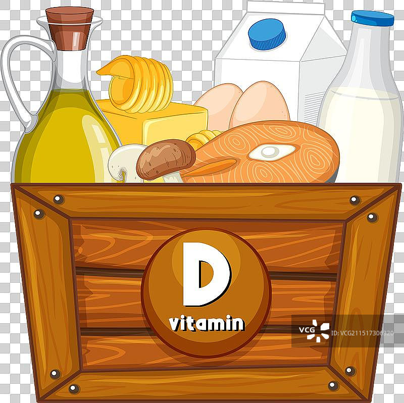 木箱中的教育食品组合图片素材