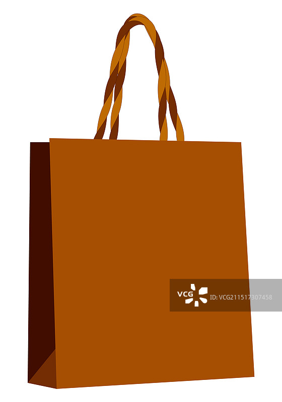 带编织手柄的纸质购物袋图片素材