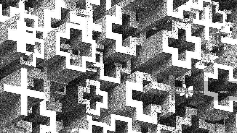 几何交叉形状点画结构图片素材