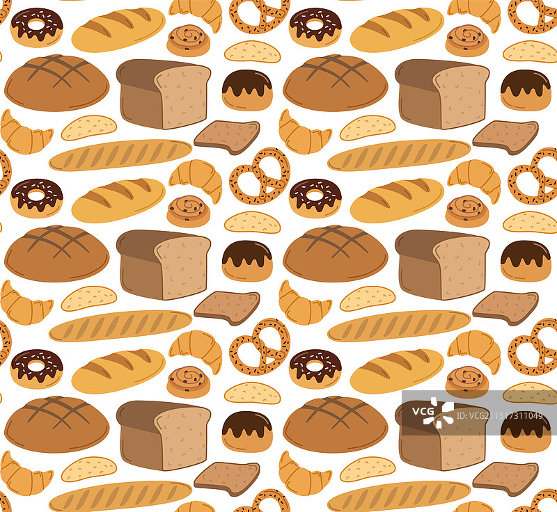 不同面包类型图案图片素材