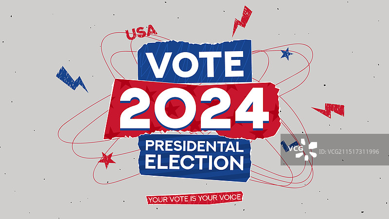 2024年美国总统大选拼贴图片素材