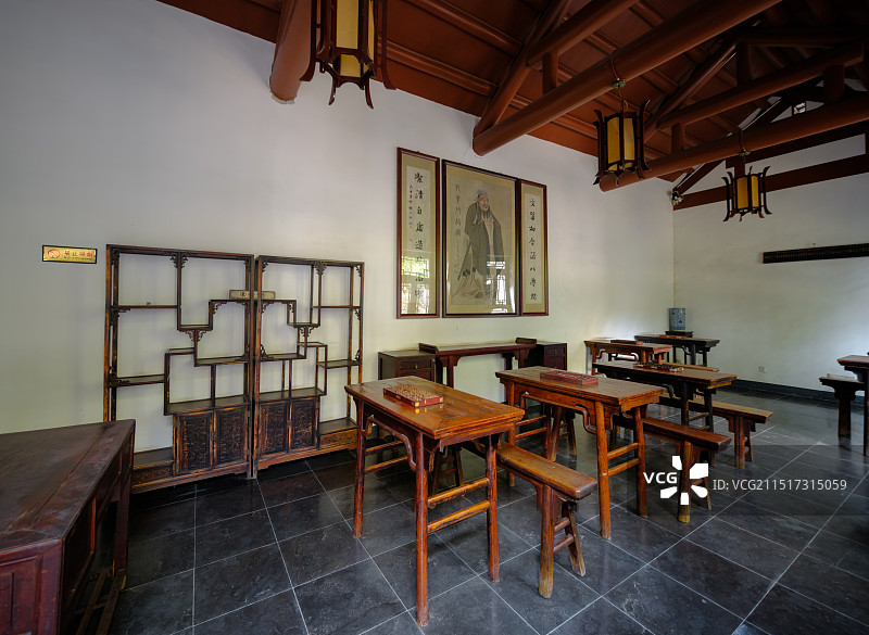 山东济南大明湖景区“行医济世”中医作坊图片素材