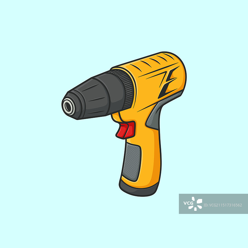 黄色卡通冲击钻图片素材