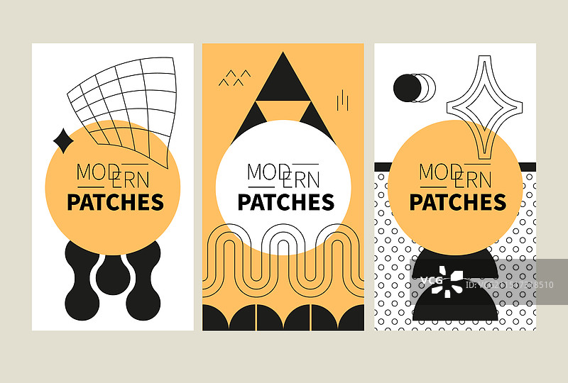 几何图案与曲线组合图片素材