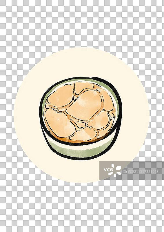 国潮风南宁美食插画元素-甜豆花图片素材