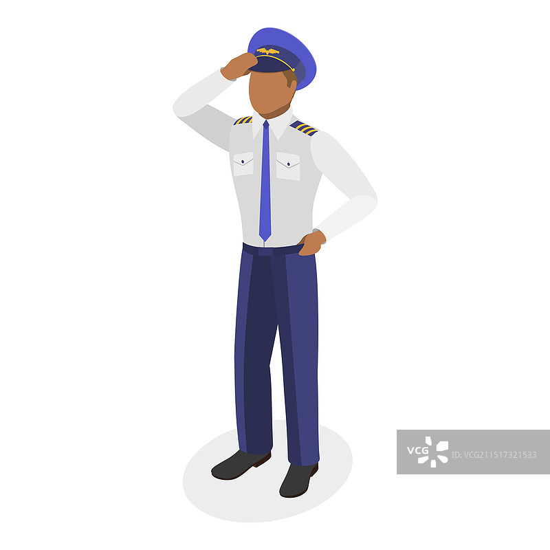 2.5D等距机场工作人员插画图片素材