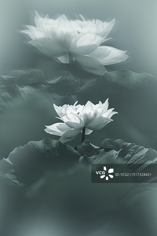 白莲+玄武湖（南京）图片素材