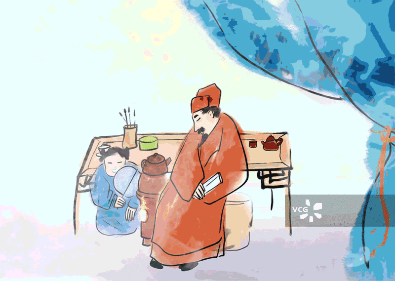 夏窗幽记，围炉煮茶图片素材