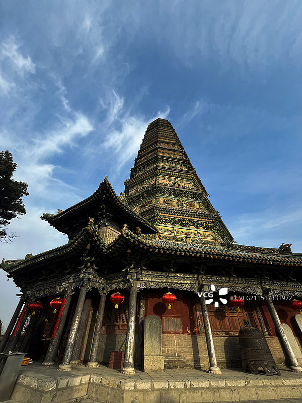 山西临汾洪洞广胜寺飞虹塔图片素材