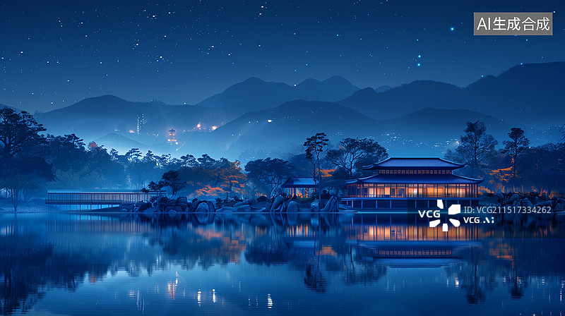【AI数字艺术】中国园林建筑风景图片素材