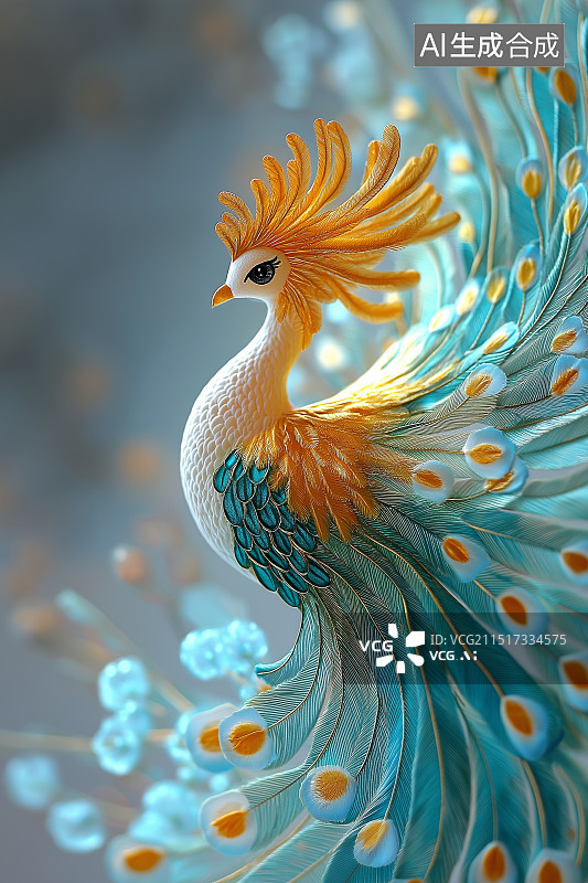 【AI数字艺术】传说中的凤凰图片素材