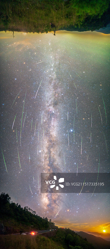 神农架英仙座流星雨图片素材