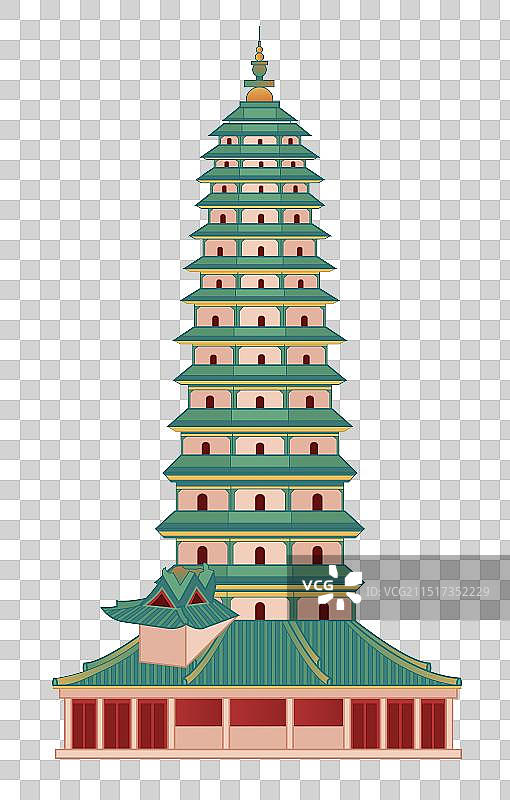 国风山西城市印象地标古建筑广胜寺飞虹塔图片素材