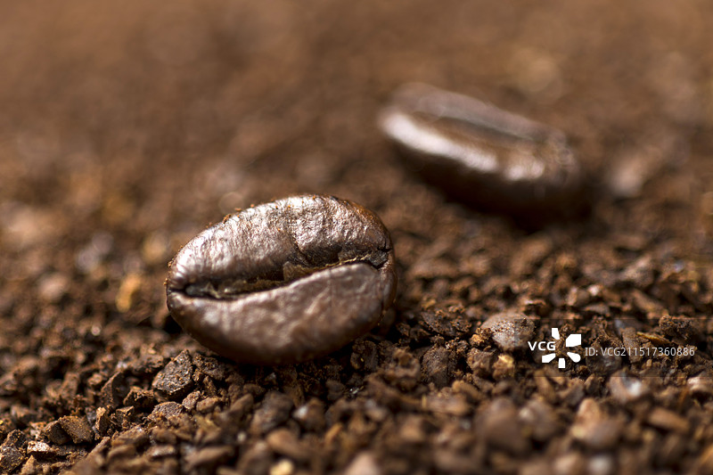 咖啡豆与咖啡特写图片素材