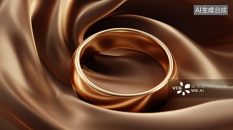 【AI数字艺术】丝绸上的戒指图片素材