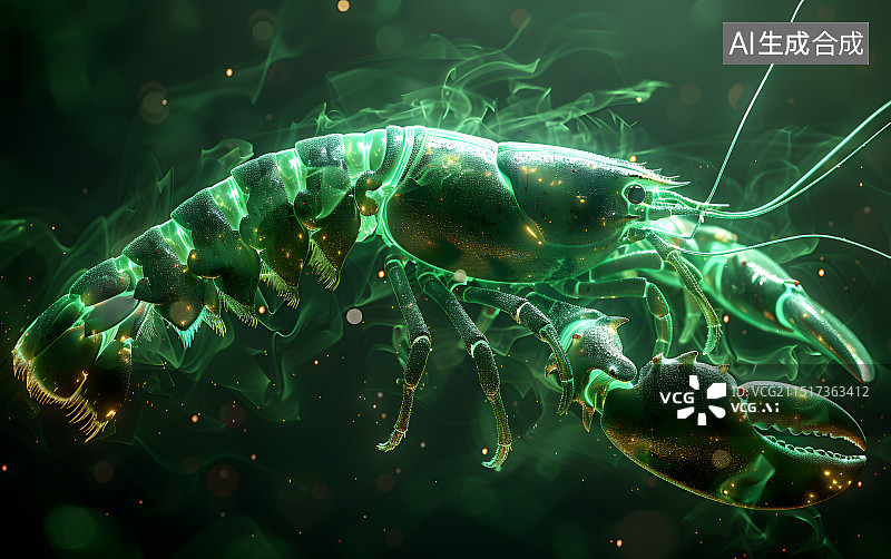 【AI数字艺术】元宇宙数字成像一只龙虾图片素材